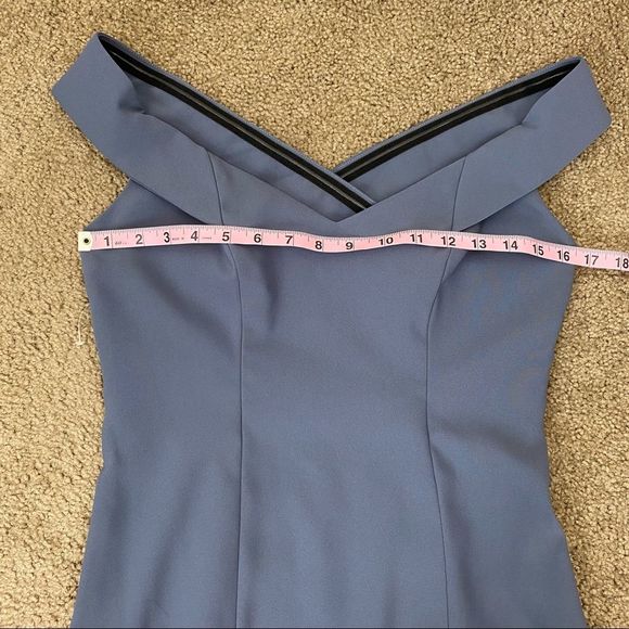 Dessy Collection 3012 Off The Shoulder Crossback Gown Silverstone 4 - Picture 8 of 10